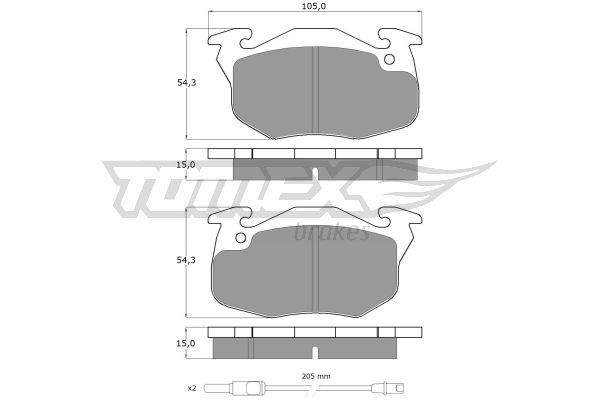 TOMEX BRAKES stabdžių trinkelių rinkinys, diskinis stabdys TX 10-342